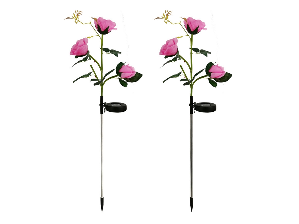 Luzes Solares Ao Ar Livre Rosa Luzes À Prova Dwaterproof Água Ao Ar Livre Movido a Energia Solar Jardim Acessório Decoração Do Jardim