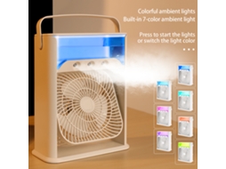 Laxiscreed Ventilador De Água Portátil Para Mesa, Resfriamento, Humidade E Três Níveis De Velocidade