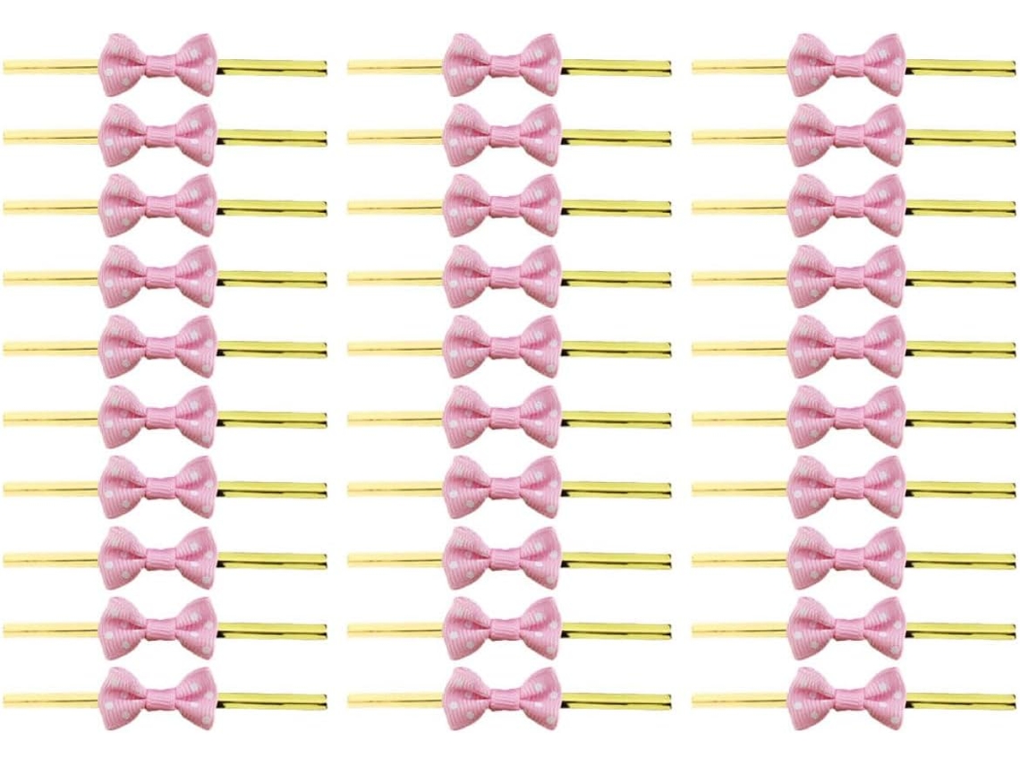 Clips Reutilizáveis para Fechamento de Alimentos, 200 Unidades, Laços de Ferro Rosa pêssego, Laços Decorativos para CHABERLU
