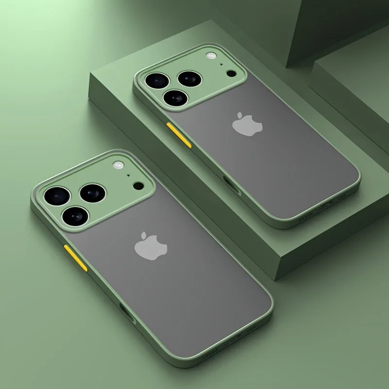 Capa Transparente Armor Para Iphone (verde Claro, Iphone 15) Com Estrutura À Prova De Choque.
