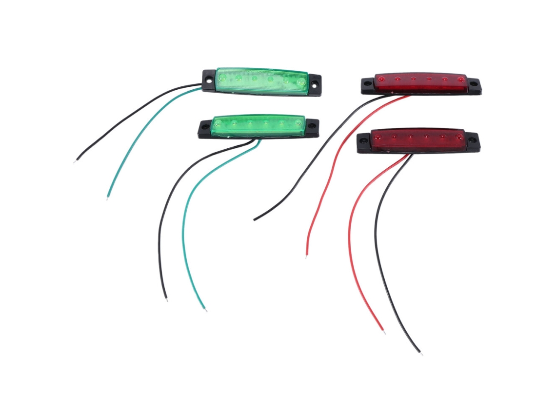 Kit de 4 Luzes de Navegação Led para Barcos Luzes de Popa e Boreste 12v (vermelha e Verde)