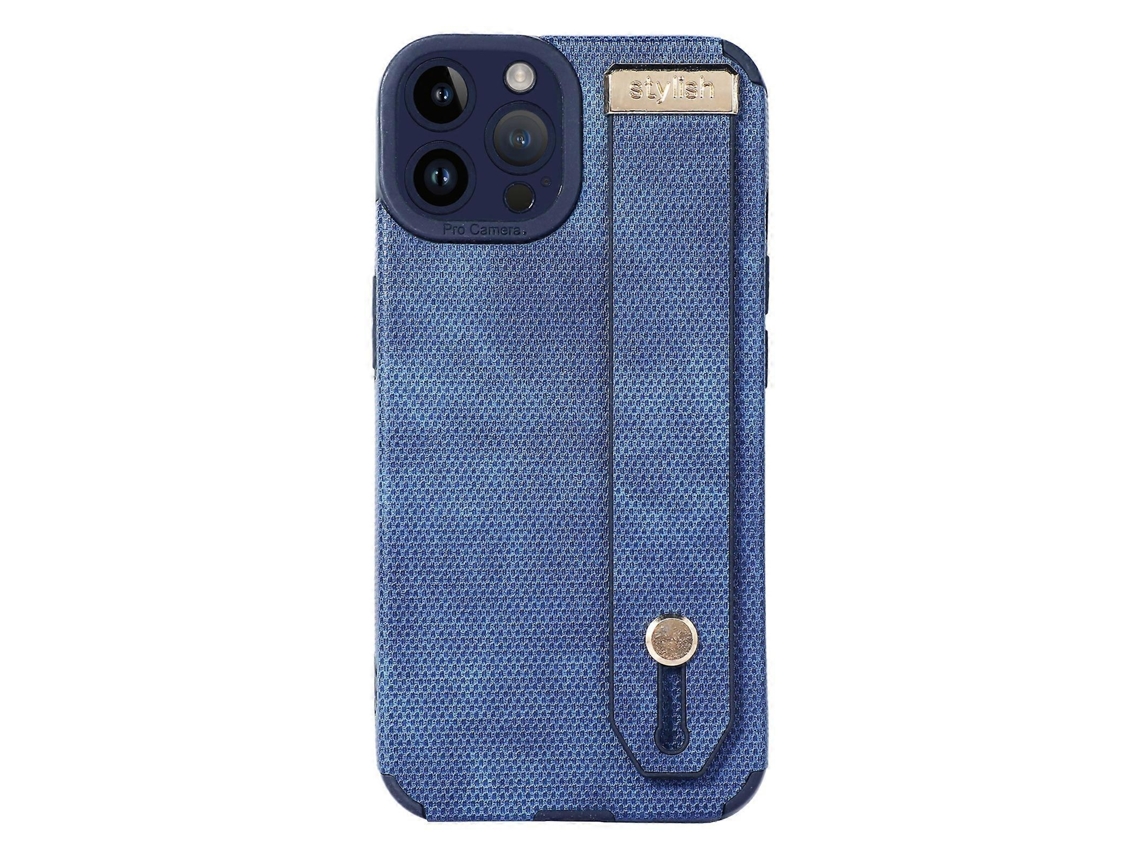 Lurelia Capa Com Cordão Iphone 13 Pro Max Couro Tpu Alça Azul