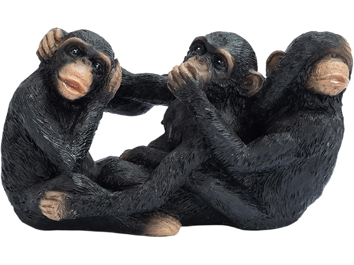 Estatuetas De Macacos Para O Jardim - Não Veja Nada, Não Ouça Nada |