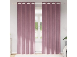 Vidaxl Cortinas Opacas 2 Unid. Rosa Escuro 140 X 260 Cm Veludo