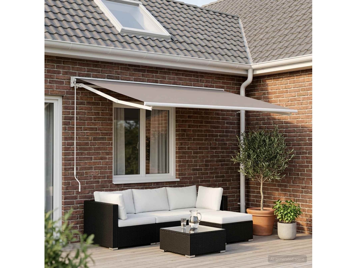 Vidaxl Tecido De Substituição Para Toldo Cinzento-claro 300 X 250 Cm