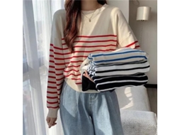 Suéter Feminino De Poliéster Gola Mock Neck Manga Longa Casual Inverno Slim 18-35 Anos Branco