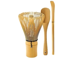 Whisk E Colher De Matcha Tradicional Em Bambú Japonês Autêntico Para Chá Matcha