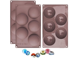 3 Moldes de Silicone Semicircular, Meia Esfera, para Chocolate, Doces, Gomas | S/MARCA