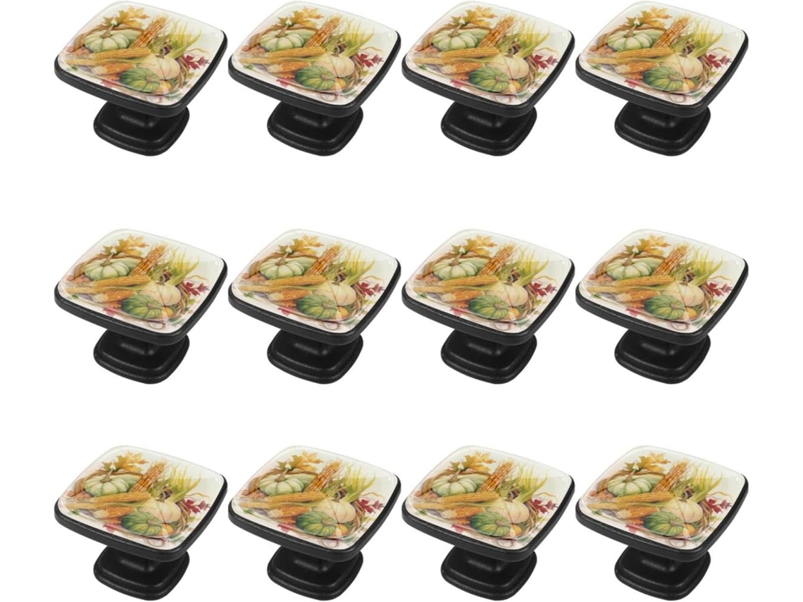 Puxadores Quadrados Para Armários De Cozinha, Puxadores Para Armários E Gavetas, 12 Peças, Abóbora Da Colheita De Outono