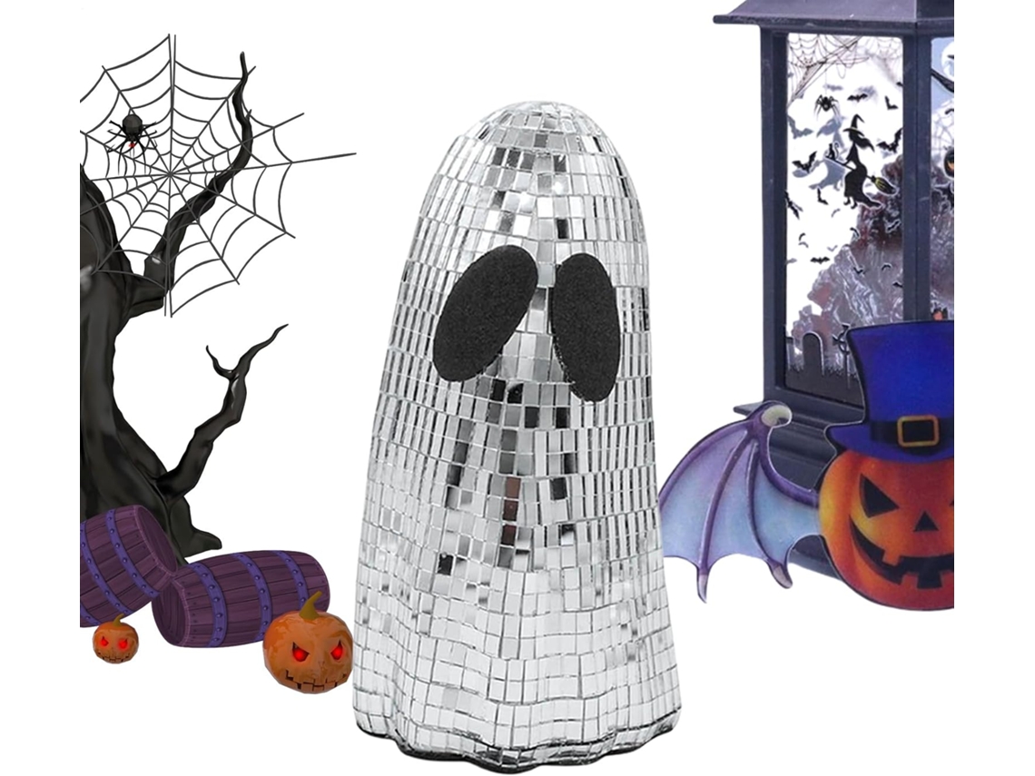 Estatueta Disco Fantasma Com Glitter - Tema Festivo | Fantasma