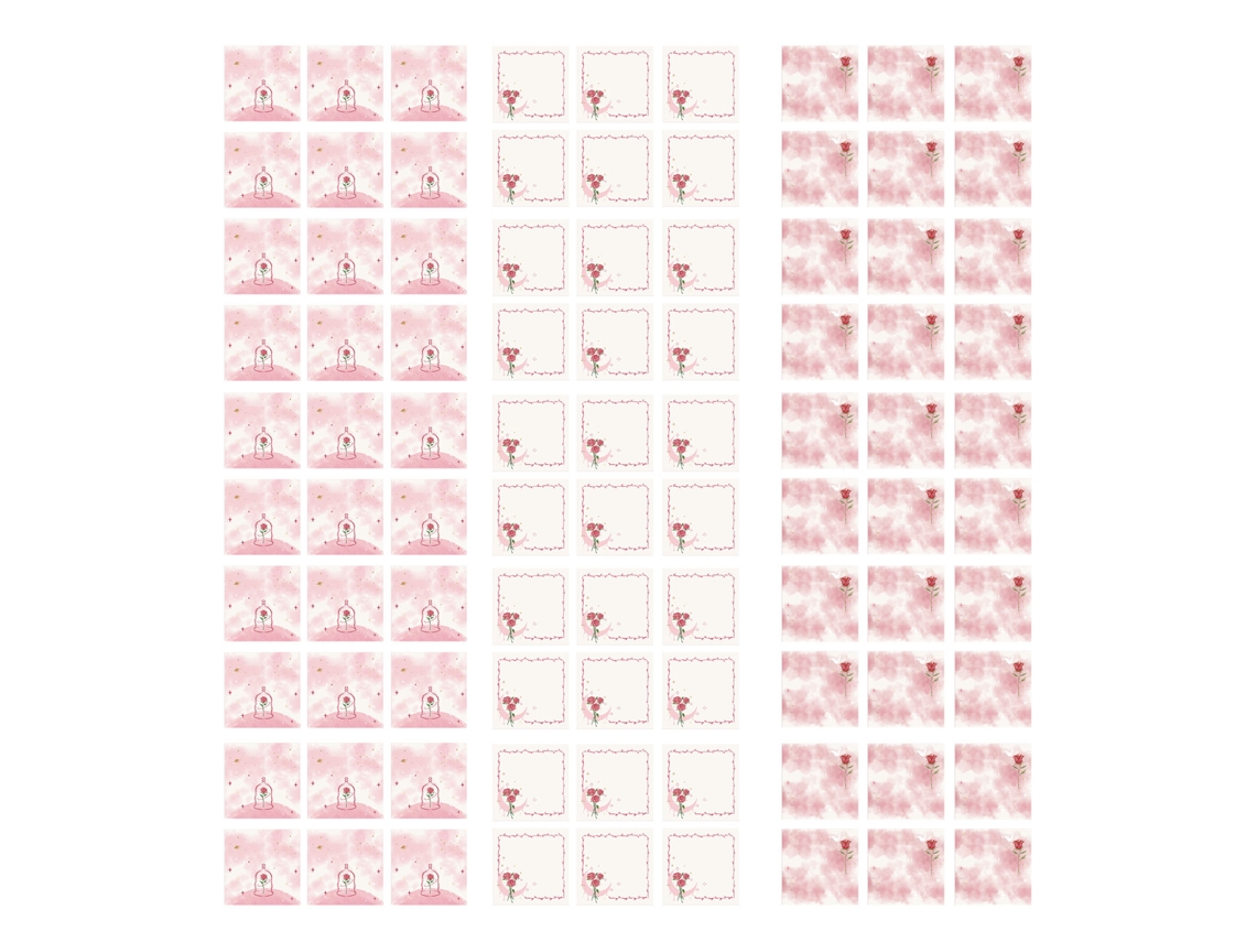 Bloques de Notas Adhesivas com Padrão Floral e Papel Colorido para Escritório e Registro Reaplicáveis