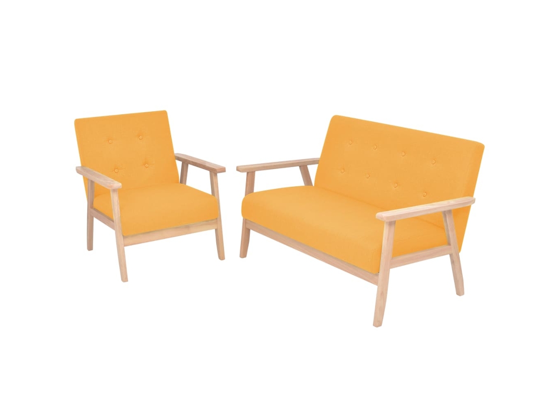 Sofa Set, Sofa Sets Vidaxl Amarelo Tecido (n/a)