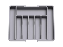 Lurelia Bandeja Para Talheres, Removível, Em Plástico Pp, 8 Compartimentos, Para Gaveta De Cozinha, 56,9 X 38,1 X 5 Cm, Cinzento