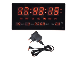 Reloj Digital De Pared Led Simple Con Calendario, Reloj De Mesa Para Dormitorio, Oficina, 100‑240v Enchufe Eu