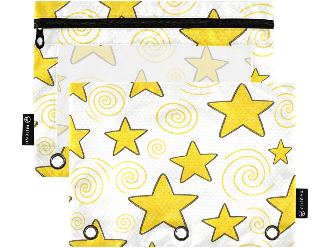 Pastas De Bolso Adoráveis Para 3 Em Formato Sino, Pacote Com 2 Unidades, Material Escolar Para Estudantes, Estrelas