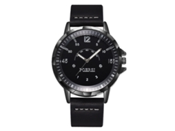 Relógio de Pulso Feminino Elegante de Negócio com Pulseira Pu Preto Movimento de Quartzo