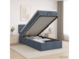 Vidaxl Cama Ottoman Com Colchão Cinzento-escuro 80 X 200 Cm Veludo