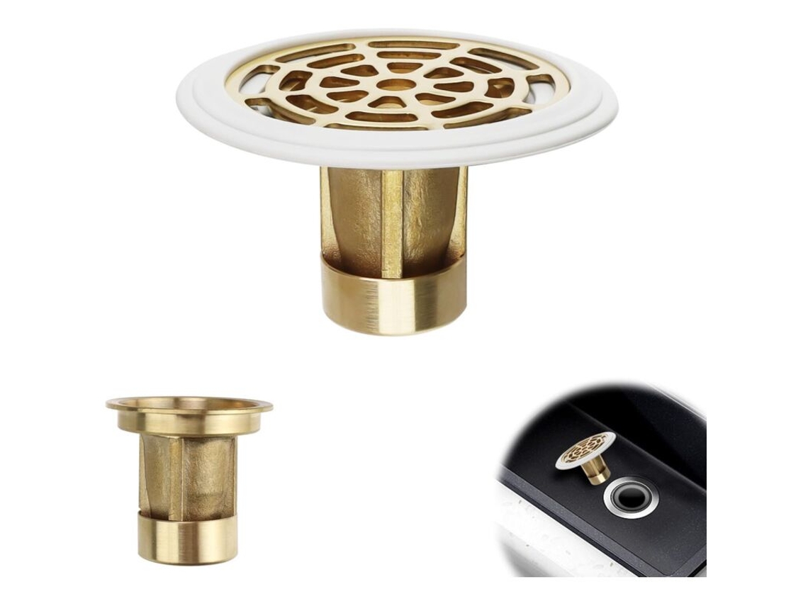 Kit com 4 ralos AQUAFORGE, com sifão, para banheiro, jardim e lavanderia