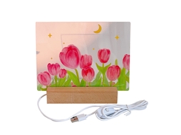 Quadro de Avisos Luminoso de Acrílico com Led Reutilizável para Casa Escola Escritório Dry Erase Tulip