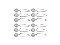 Conjunto De 12 Infusores De Chá Premium Em Aço Inoxidável Com Alça Para A Granel. Malha Fina