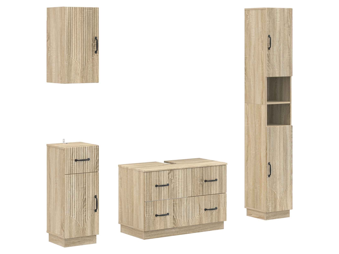 Vidaxl Conjunto De Armários De Banheiro Com 4 Peças Hoorn