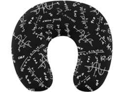 Travesseiro de Viag com Fórmulas Matemáticas, Espuma Viscoelástica para Apoio do Pescoço, Acessório Lavável