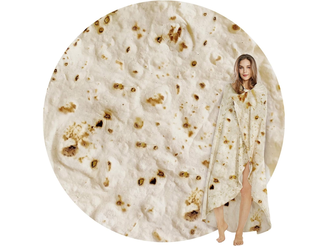 Cobertor De Tortilha Gigante Com Estampa De Burritos, Novidade Engraçada, Presente, Cobertor Redondo E Macio Para Crianças, 3-aquaforge