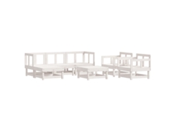 Conjunto 7 lounge de jardim VIDAXL pinho maciço branco (61 x 61 x 62 cm)