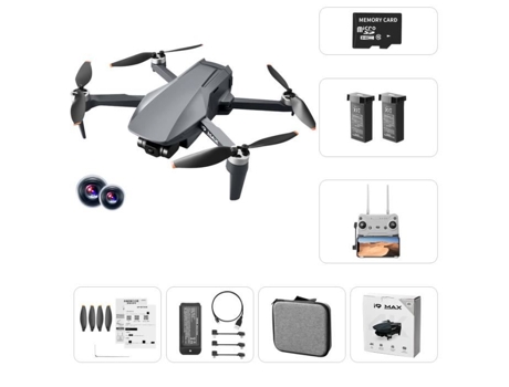 Gps Drone EKASN 4K Fpv Câmera Full Hd Cabeça de Tripé de Três Eixos 3000M Voo Antivibração com Cartão Sd de 64Gb Preto