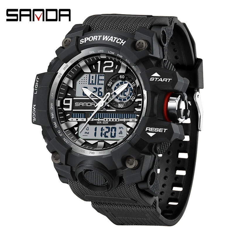 Relógio Esportivo Masculino com Display Duplo Digital Resistente MDUG