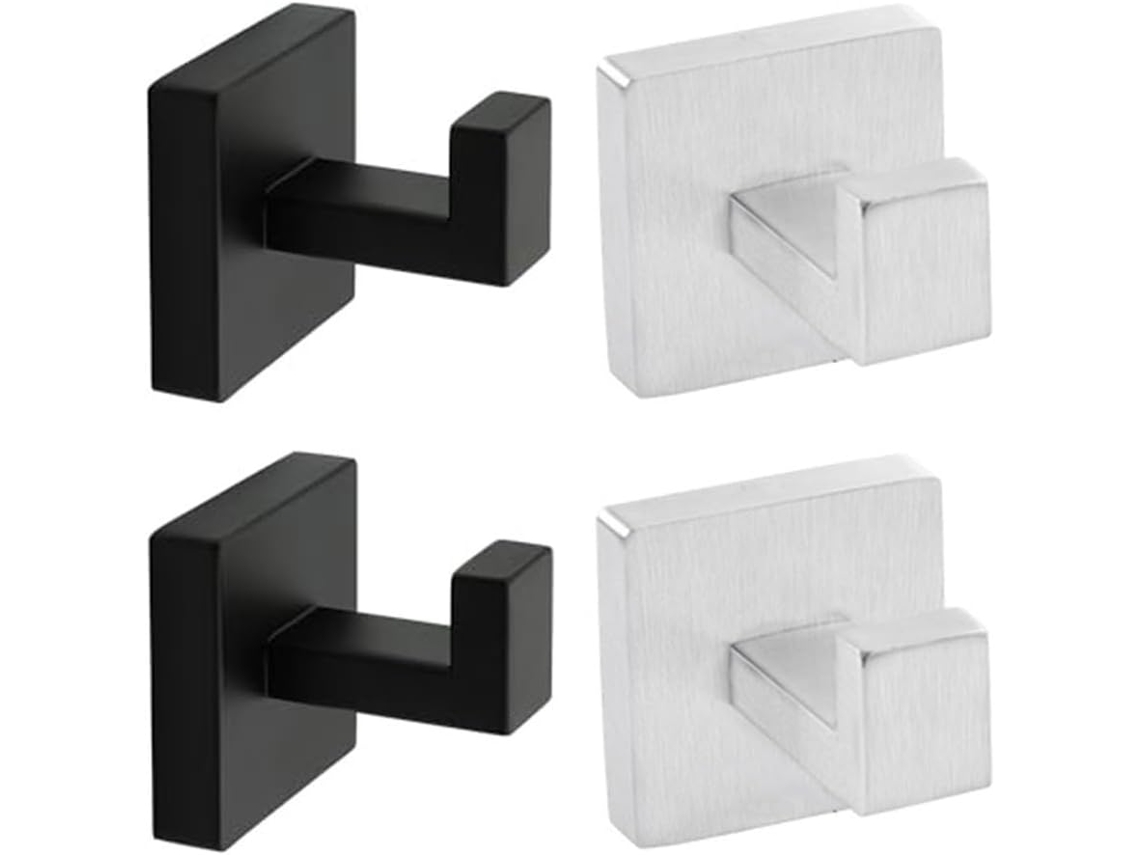Conjunto De 4 Ganchos Quadrados Para Casacos, Em Aço Inoxidável, 50