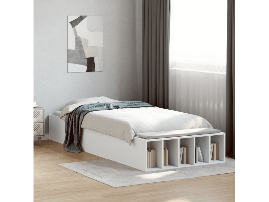 Estrutura De Cama 90x200 Cm Derivados De Madeira Branco