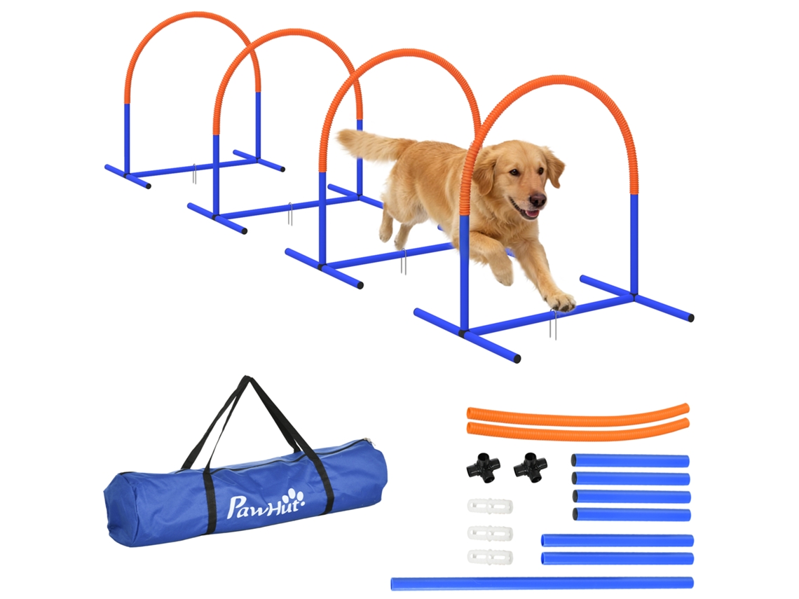 Kit Agility Canino C/ Bolsa Transporte, 88x64x95cm, Azul/laranja