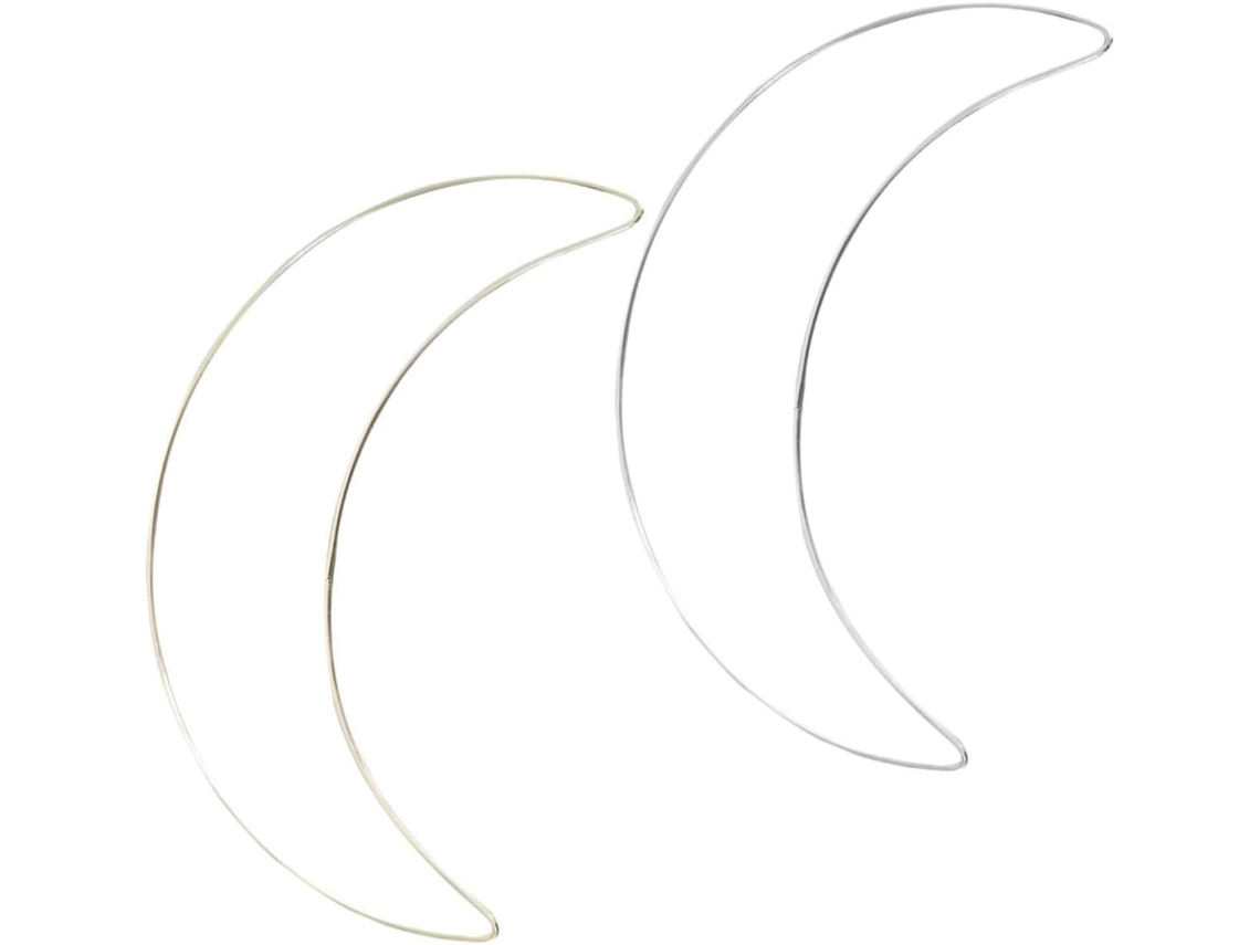 2 Peças De Aro De Macramê Em Metal Em Formato De Lua Para Projetos Diy