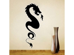 Adesivos de parede com dragão cuspindo fogo, decoração para casa, adesivos de parede para sala de estar ou quarto, arte de parede autoadesiva de destaque, 57x80cm