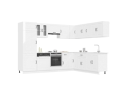 Vidaxl 14 Peças Armário De Cozinha Conjunto Kalmar Brilho Branco
