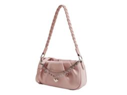 Bolsa de Ombro Feminina Pu Forma de Nuvem com Pingente Coração Cor Rosa F para Festa de Cocktail
