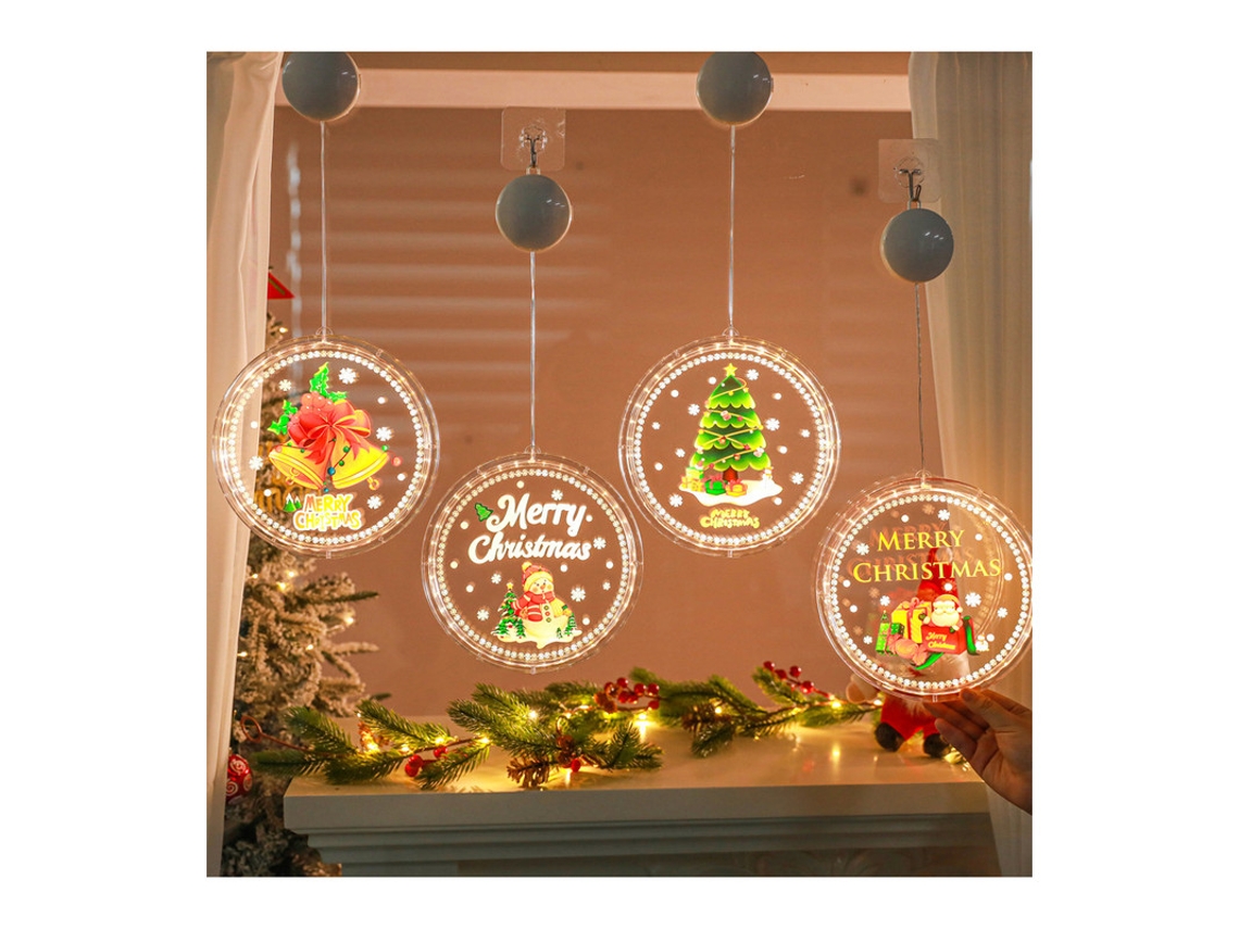 Luz de Natal Led Decorativa para Janela de Shopping Luz de Atmosfera4Pcs KH2023
