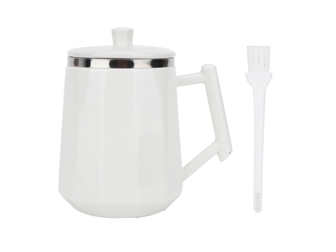 Copo medidor automático para café e leite (360 ml), branco