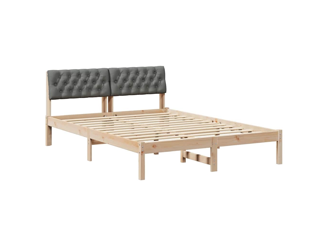 Estrutura da Cama Castanho e Cinzento Escuro 135x190 cm MAISON EXCLUSIVE