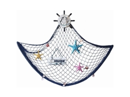 Rede De Pesca Decorativa Vermelha Com Conchas Para Decorações De Festa Com Tema Pirata Mediterrâneo De Praia 1m X 2m