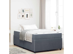 Vidaxl Estrutura da Cama com Colchão Cinza Escuro 120 X 200 Cm Tecido