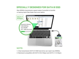 Adaptador De Cabo De Disco Rígido Usb 3.0 Para Sata Iii Com Luz Led Para Ssd E Hdd De 2,5 Polegadas