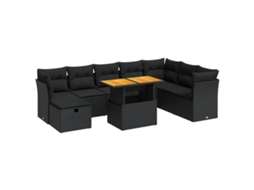 Garden Sofa Set, Garden Sofa Sets Vidaxl Preto Rattan / Vime (n/a)