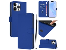 Capa De Couro Sintético Para Iphone 16 Pro Max - Toque Suave - Cor Sólida - Com Cordão