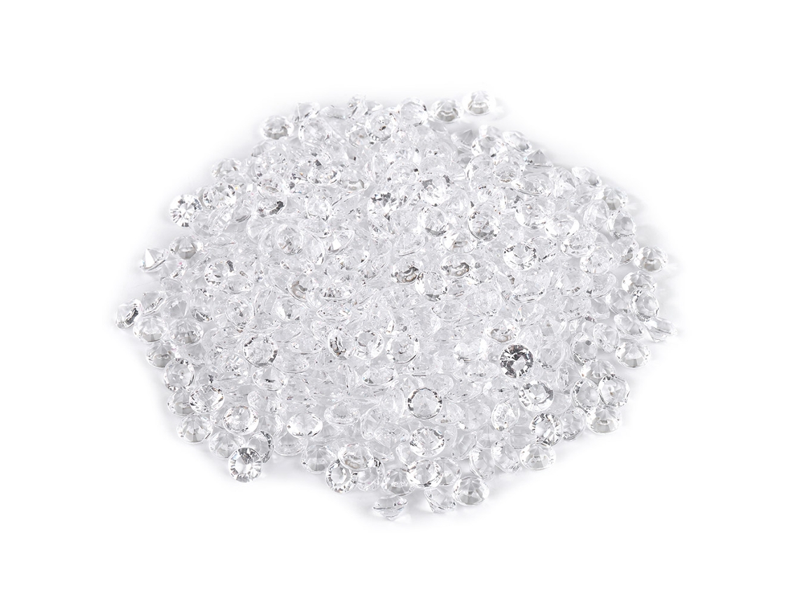 500pcs Diamantes de Acrílico Pontiagudos 8mm para Decoração de Casamento e Festas Diy Branco | S/MARCA