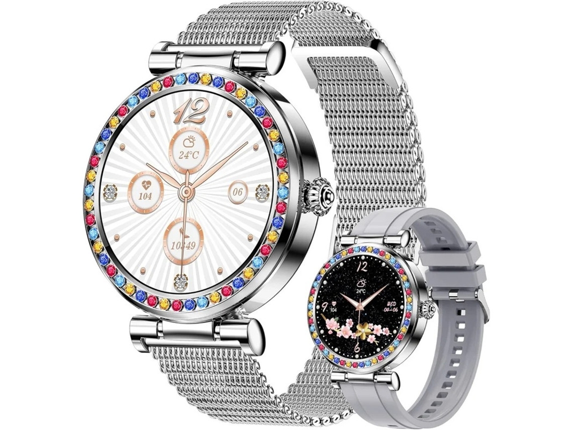 Smartwatch para mulheres que frequentam/fazem dias de fitness À Prova Dágua 5atm com frequência cardíaca/spo2/pressão arterial Bluet Bestvite