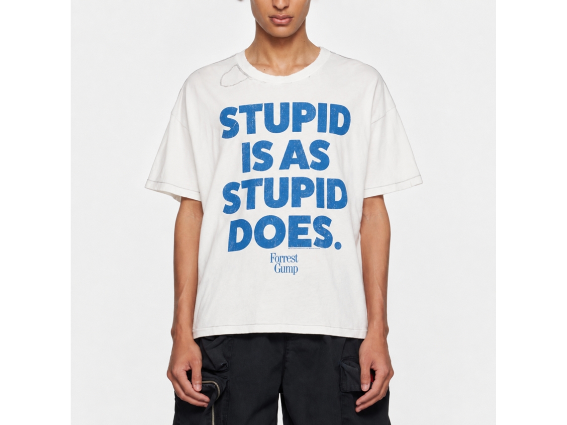 Rockinstone Forrest Gump-stupid Is White Adult T-shirt Size:xxxl