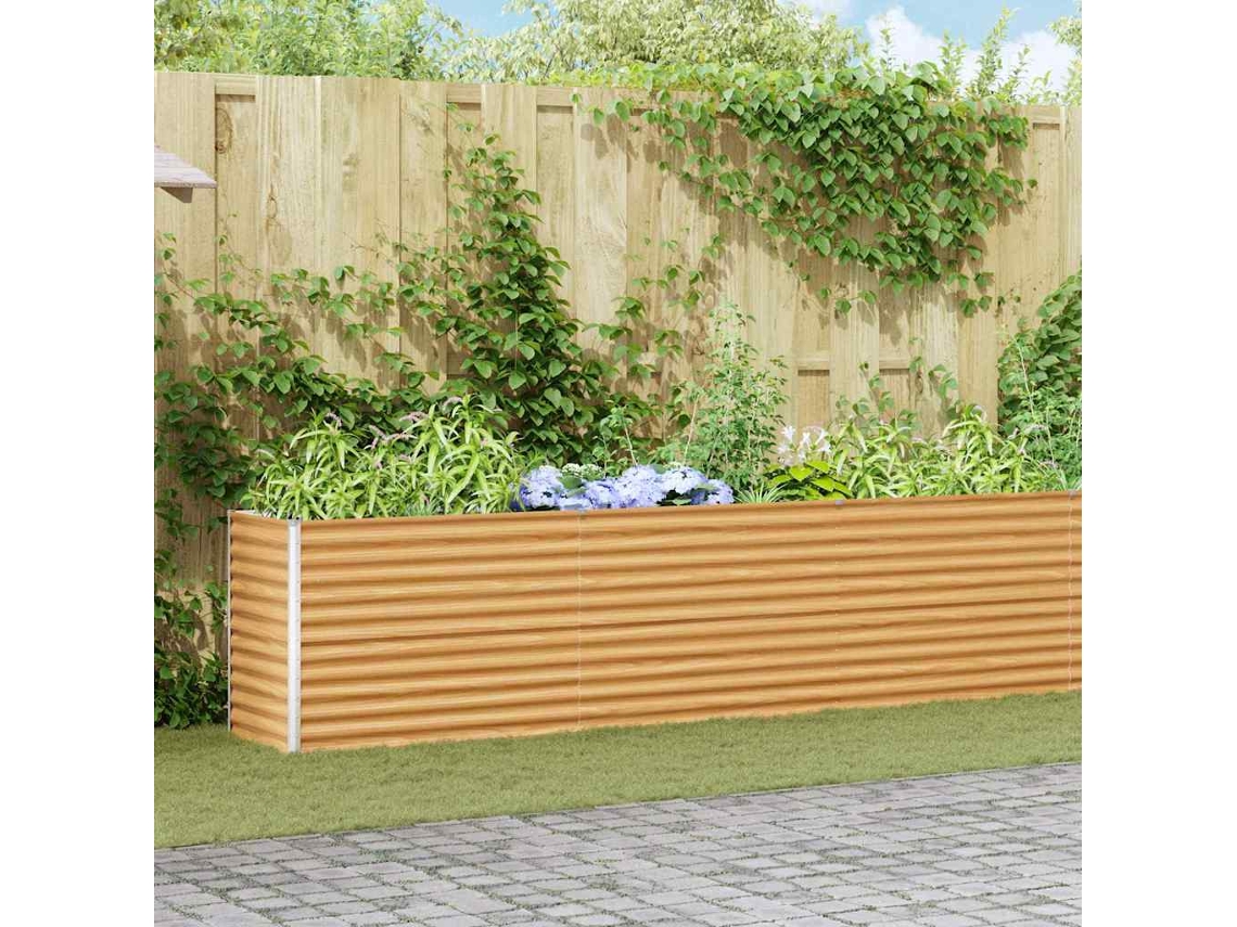 Vidaxl Canteiro De Jardim Elevado Marrom Claro 485 X 50 X 68 Cm