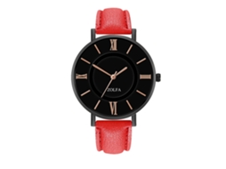 Reloj De Pulsera De Aleación Con Dial Redondo Analógico De Cuarzo Para Mujeres Y Hombres (rojo)